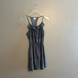 Parker 100% Silk Smocked Waist Animal Print Halter Dress Size L